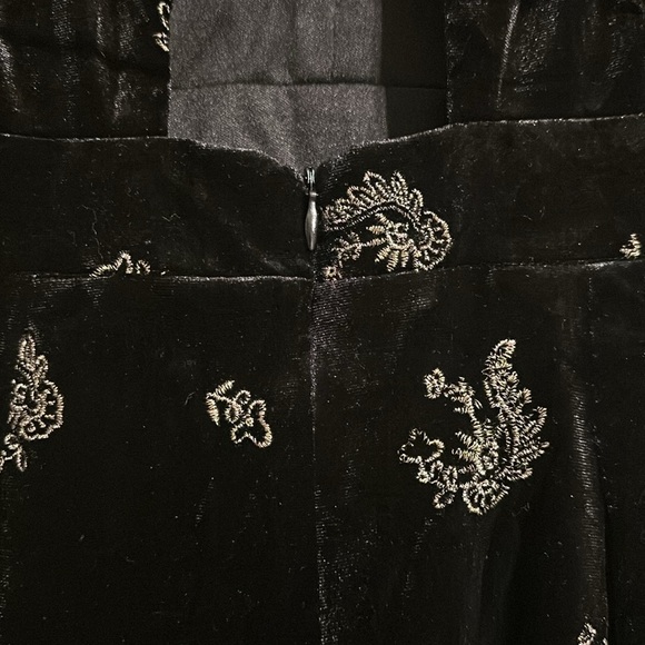 Black Velvet Embroidered Romper XS - Picture 8 of 11